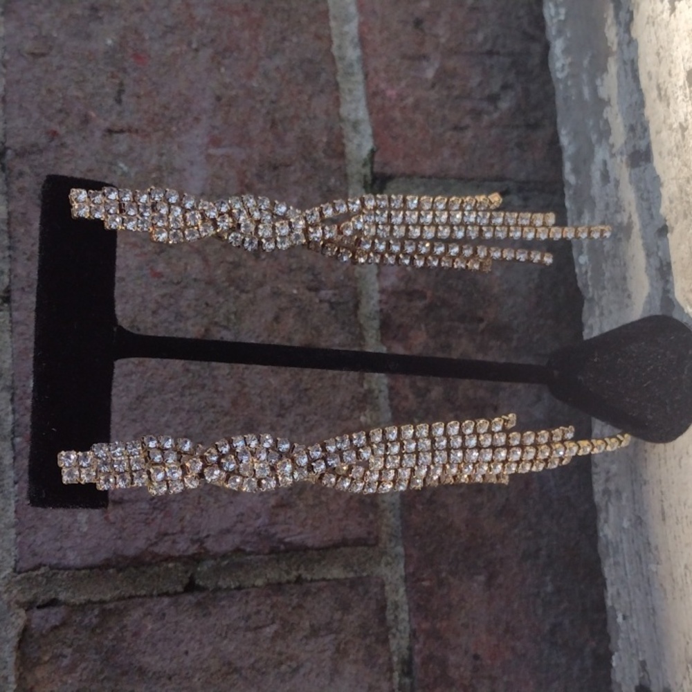 Long Gold Tone Chandler Style Earrings